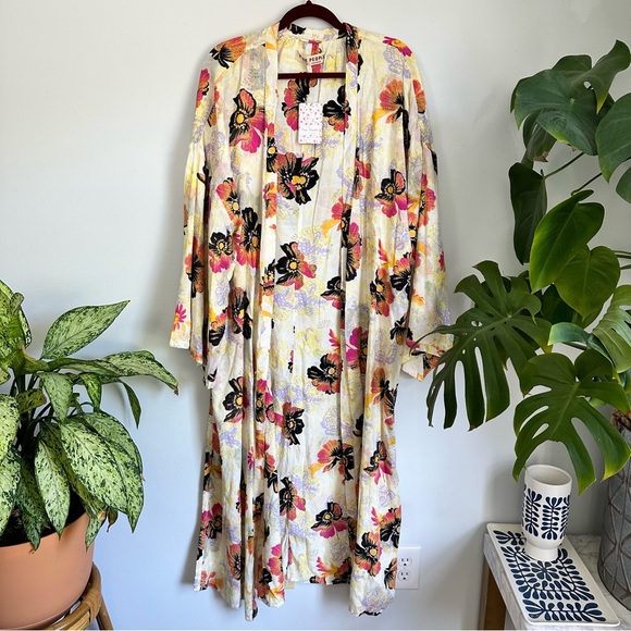 NWT Free People Jorja Floral Duster, Stevie Nicks, Boho Summer - Picture 13 of 16